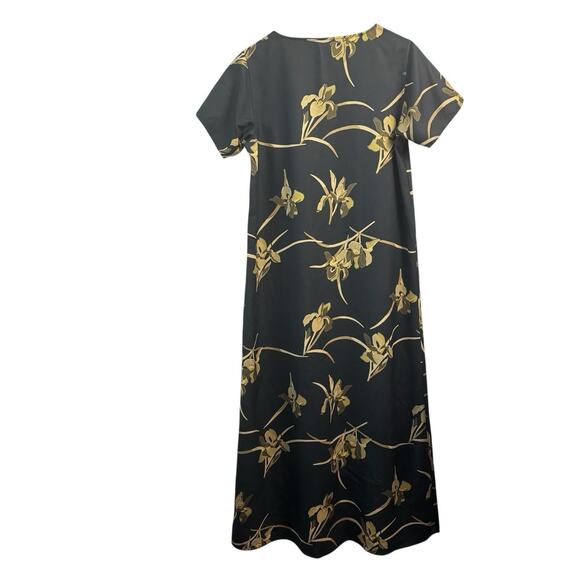 Tommy Bahama Womens Dress Medium Blue Green Floral 100% Silk Short Sleeve Maxi - Picture 1 of 5